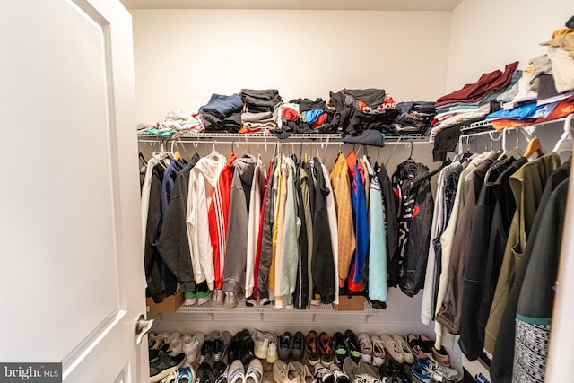 view of walk in closet