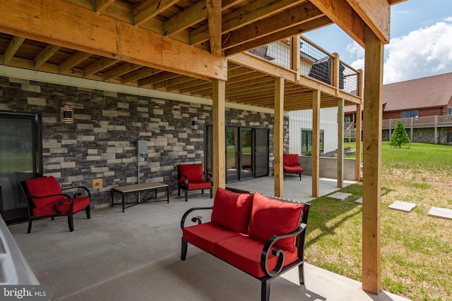 view of patio with outdoor lounge area