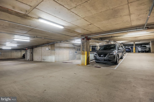 view of parking garage