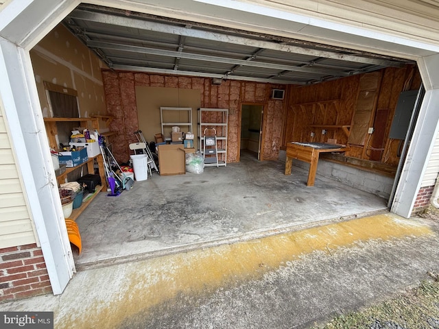 garage featuring electric panel