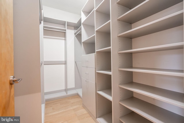 spacious closet with wood finished floors