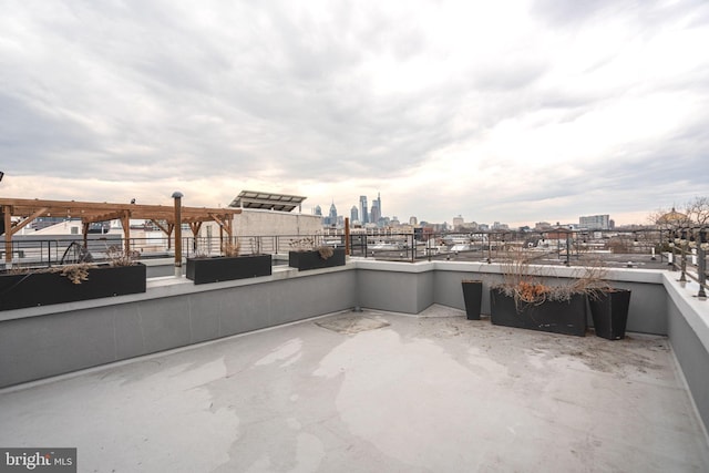 view of patio featuring a city view