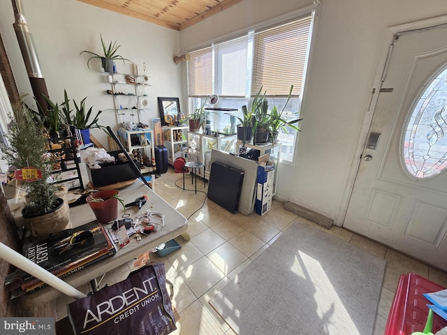 tiled entryway featuring plenty of natural light