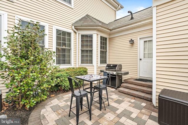 view of patio with area for grilling