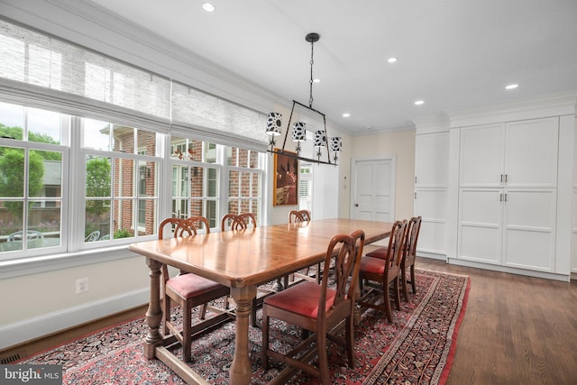 809 Cornell St, Fredericksburg, VA 22401 - dining room with recessed lighting, baseboards, a wealth of natural light, and wood finished floors