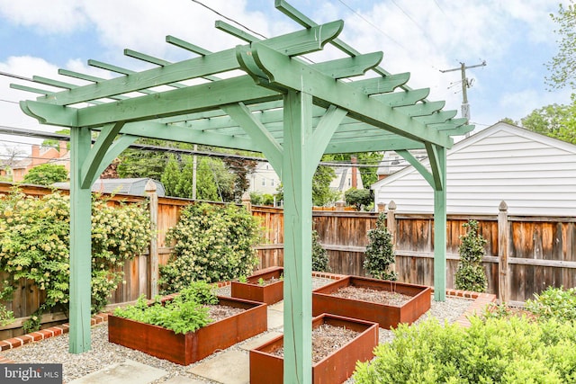 809 Cornell St, Fredericksburg, VA 22401 - view of patio / terrace with a fenced backyard, a garden, and a pergola