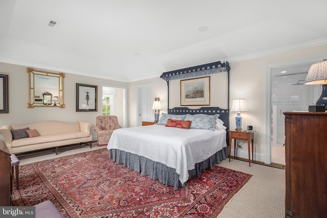 809 Cornell St, Fredericksburg, VA 22401 - carpeted bedroom featuring baseboards, visible vents, and ornamental molding