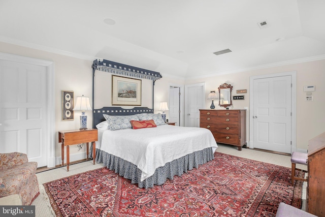809 Cornell St, Fredericksburg, VA 22401 - bedroom featuring baseboards, ornamental molding, carpet, and visible vents