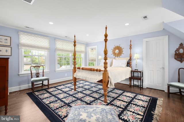 809 Cornell St, Fredericksburg, VA 22401 - bedroom with baseboards, visible vents, ornamental molding, and wood finished floors