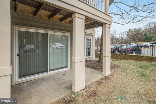 property entrance with fence