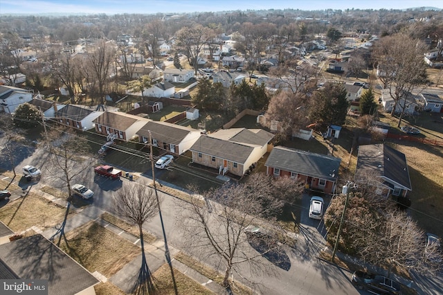 drone / aerial view featuring a residential view