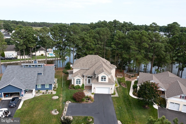 aerial view with a residential view