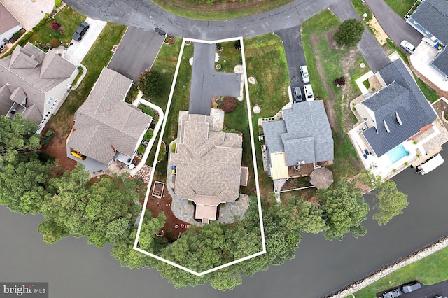 drone / aerial view with a residential view