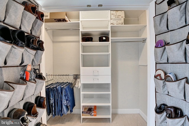 view of walk in closet