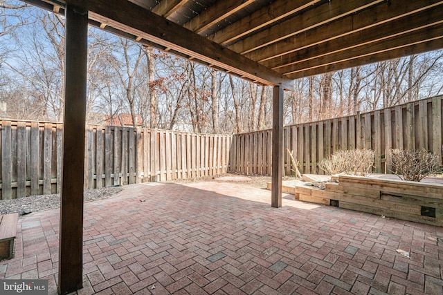 view of patio with a fenced backyard