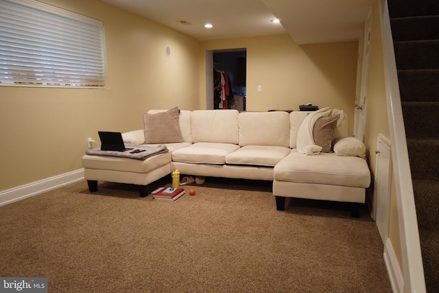4136 E Capitol St NE, Washington, DC 20019 - living room with carpet floors, recessed lighting, and baseboards