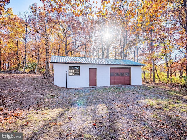 view of garage