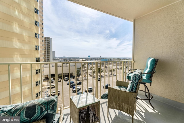 balcony with a view of city