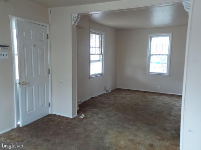 entrance foyer with plenty of natural light and visible vents