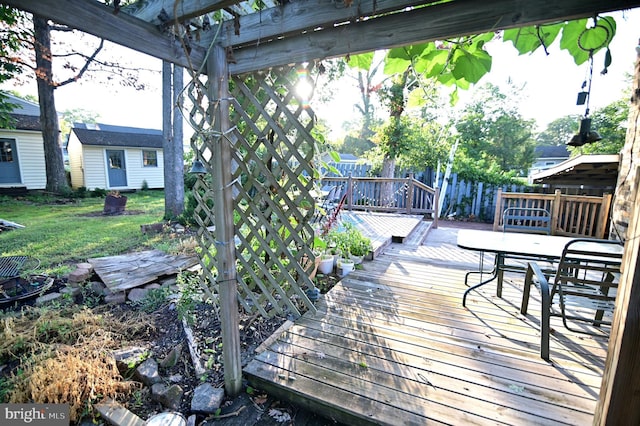 view of wooden terrace