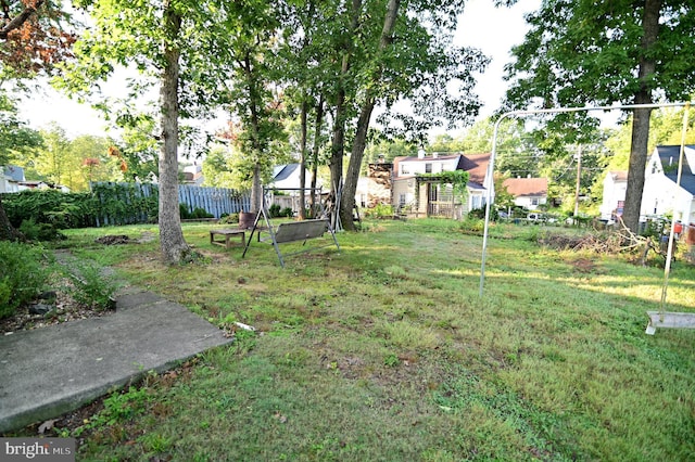 view of yard with fence