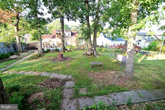 view of yard with fence