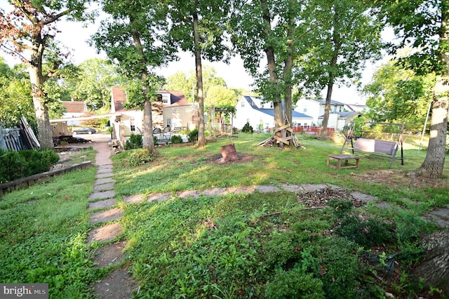 view of yard with fence