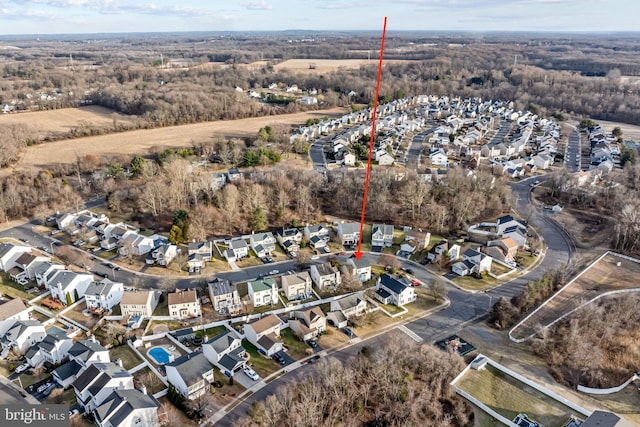 birds eye view of property featuring a residential view