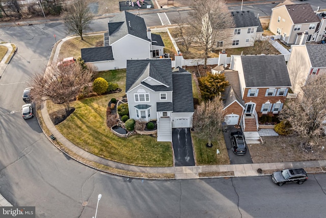 aerial view featuring a residential view