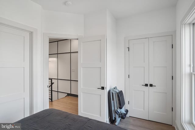 unfurnished bedroom featuring wood finished floors