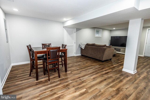 916 Phillip Powers Dr, Laurel, MD 20707 - dining room featuring baseboards, wood finished floors, and recessed lighting