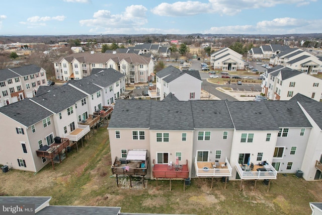 drone / aerial view with a residential view