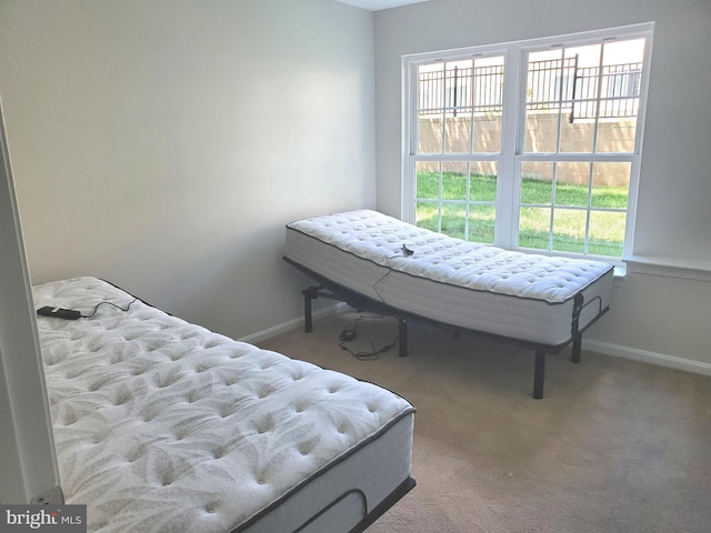 bedroom with carpet and baseboards