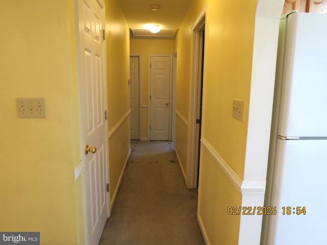 hallway featuring carpet