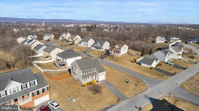 drone / aerial view with a residential view