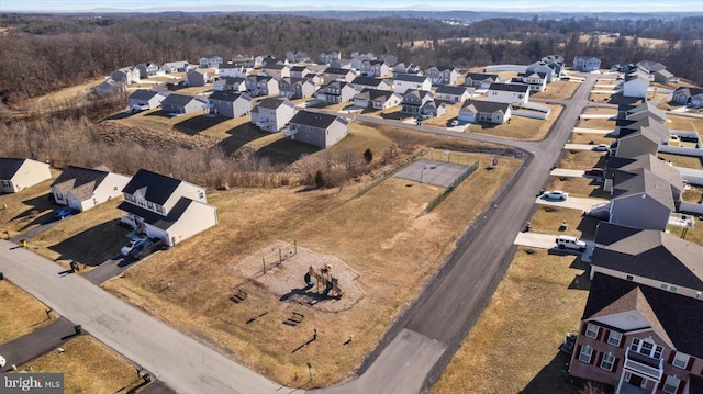 bird's eye view with a residential view