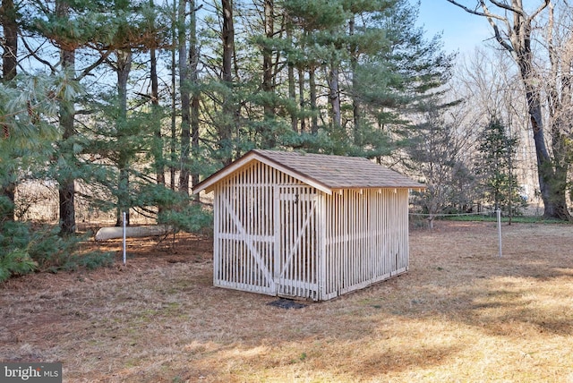 view of shed