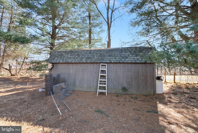 view of shed