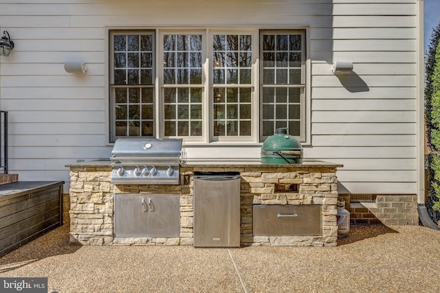 view of patio / terrace featuring exterior kitchen and grilling area