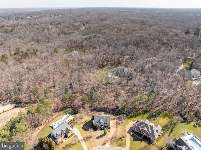 aerial view with a forest view