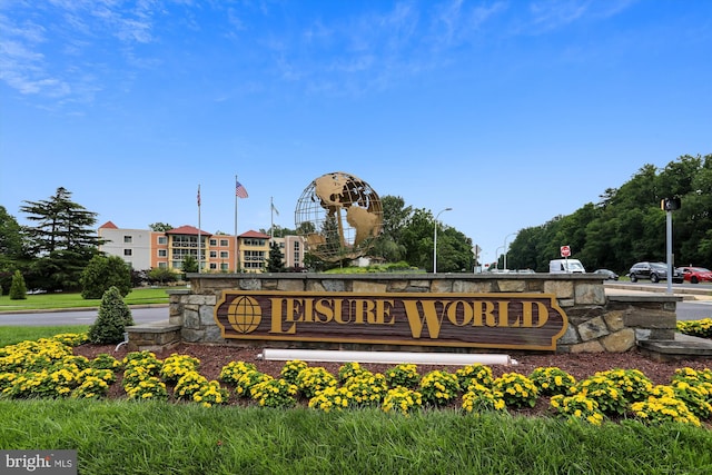 view of community sign