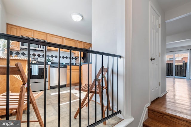 interior space with wood finished floors