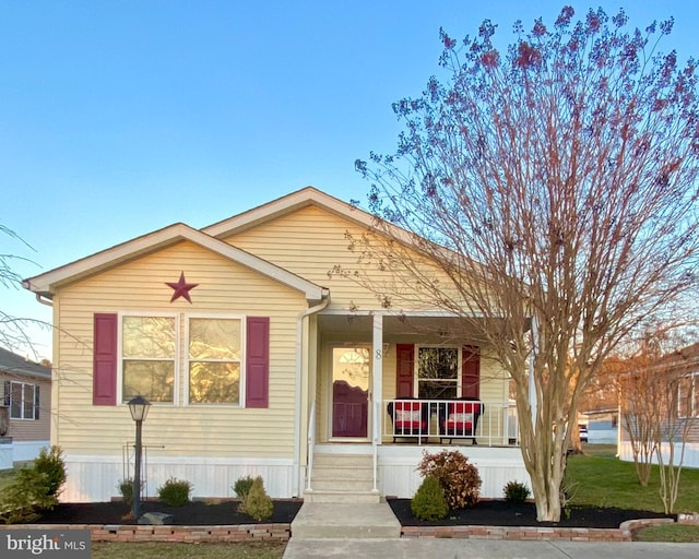 view of front of property with a porch