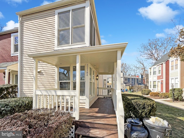 exterior space featuring a residential view