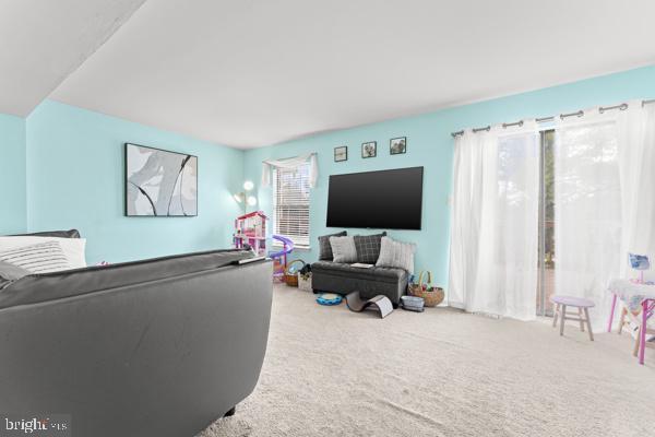 view of carpeted living area