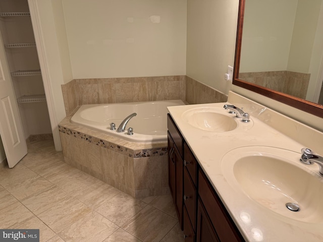 2114 Split Creek Ln, Hanover, MD 21076 - full bathroom with a bath, double vanity, and tile patterned floors