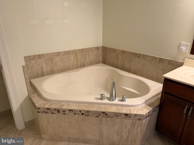 2114 Split Creek Ln, Hanover, MD 21076 - full bathroom featuring vanity, a garden tub, and tile patterned floors