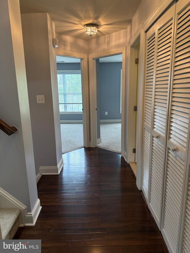 2114 Split Creek Ln, Hanover, MD 21076 - corridor with wood-type flooring and stairway