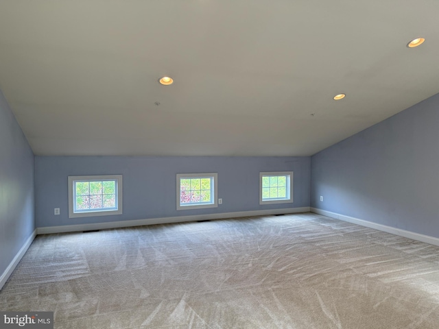 2114 Split Creek Ln, Hanover, MD 21076 - empty room featuring carpet, vaulted ceiling, and recessed lighting