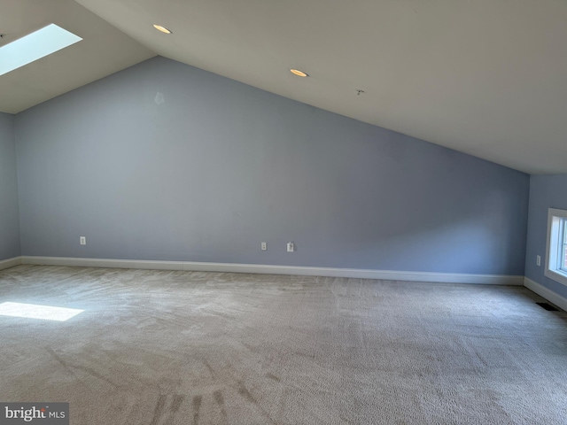 2114 Split Creek Ln, Hanover, MD 21076 - bonus room featuring lofted ceiling, a skylight, carpet, and recessed lighting